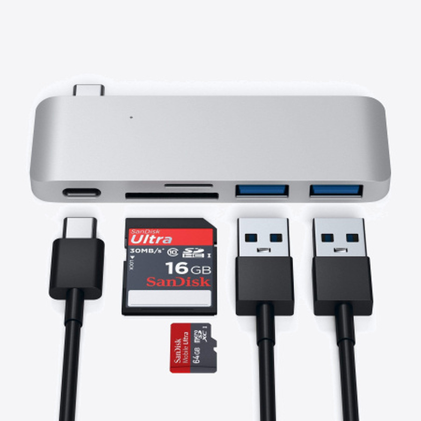 Satechi Type-C USB Passthrough Hub Silver